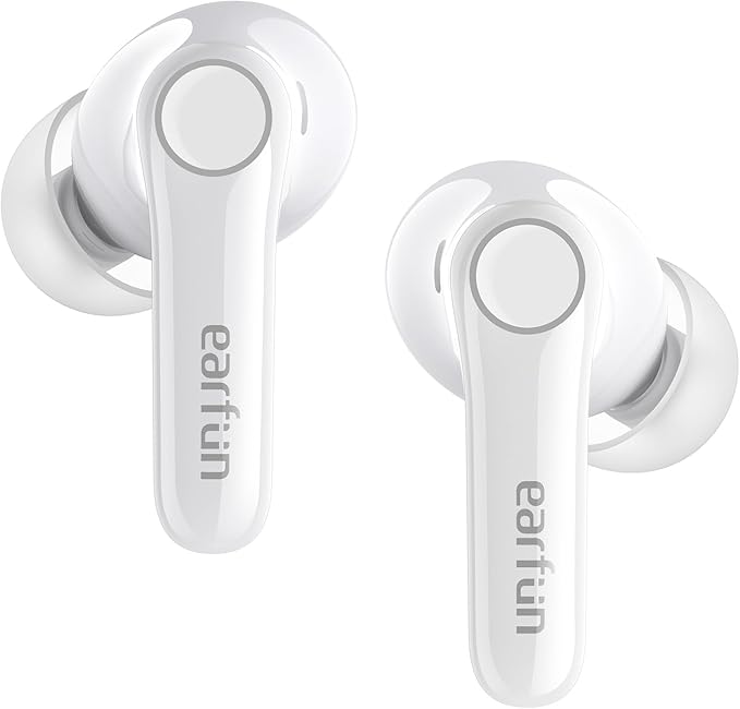 EarFun Air Pro 4 Adaptive Hybrid Noise Canceling Wireless Earbuds, 6 Mics | Qualcomm Snapdragon Sound, aptX Lossless, LDAC Hi-Res Audio, 52H Playtime, Bluetooth 5.4, In-Ear Detection, Glossy White by EarFun
