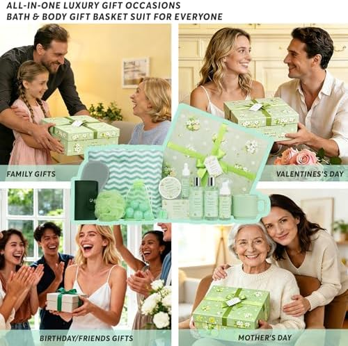 30 Pcs Bergamot Jasmine Spa Gift Basket for Women & Men, Bath & Body Gifts - Image 3