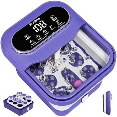 Collapsible Foot Spa Electric Rotary Massage with Heat, Bubble,Temp Control by ranjova