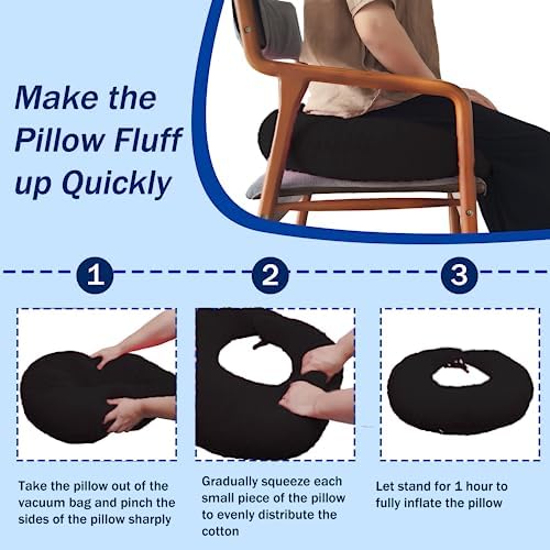 BBL Pillow After Surgery for Butt Sleeping, Brazilian Butt Lift Pillow Post Surgery Recovery for Sitting Sleeping Driving Donut Pillow for Woman Lumbar Back Cushion Seat Foam (Black Dot) - Image 6
