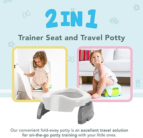 Kalencom Potette Plus 2-in-1 Travel Potty Trainer Seat Pastel Pink - Image 5