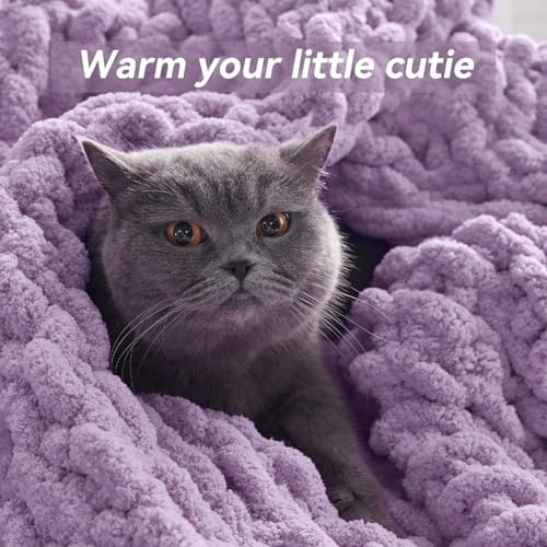 Negwoo Chunky Knit Throw Blanket, Knitted Throw Chenille Yarn, 40"*50" - Image 4