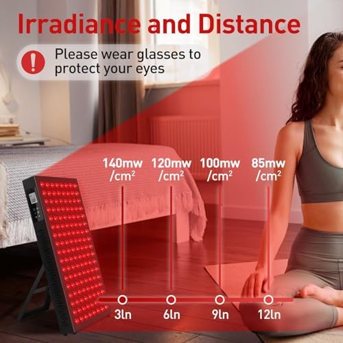 Red Light Therapy,Dual Chip Clinical Grade LED Device with LCD Display Timer Near-Infrared Light 630nm 660nm 810nm 830nm 850nm,Ideal for Face,Body,Pain Relief,Skin Health (Black, 136) - Image 4