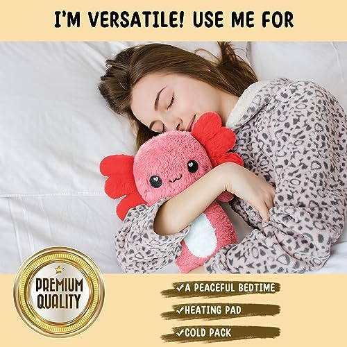 Axolotl Microwavable Unscented Heating Pad for Women and Kids- Cute Soft Cozy Pillow Plush Heatable Warm Stuffed Animals - Kawaii Hot and Cold Plushie Food Toy - Axolotl Gifts for Girls and Boys - Image 4