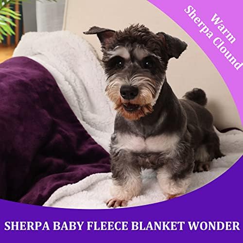 NANPIPER Baby Sherpa Blanket,Warm Toddler Throw Blanket,Soft Newborn Fleece Blanket for Winter (Purple,30x40 inches) - Image 6