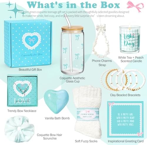 Gifts for Teen Girls, Teen Girl Gifts Trendy Stuff, Coquette Cute Bow Birthday Christmas Ideas Valentines Day Gift for Teen Girls Teenage Tween Daughter Sister Friend 14-16 16-18 Preppy Box Set - Image 3