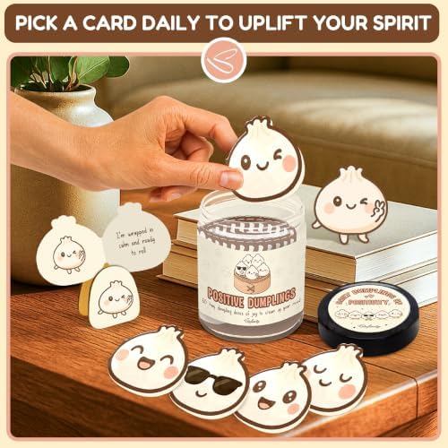 STOFINITY Emotional Support Dumpling Jar, 60 Affirmation Cards - Image 4
