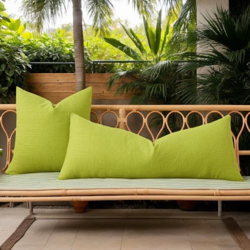 Kevin Textile Outdoor Waterproof 14”x36” Lumbar Pillow Cover 1 Pack, Green - Image 6