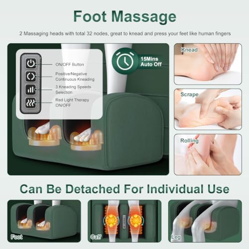 Full Body Massage Mat with Heat,Electric Massager Pad for Neck,Back,Foot&Full Body Pain Relief,10 Vibrating Nodes 3 Heating Levels W/ Detachable Neck,Foot Massager,Head Pillow&Inflatable Lumbar Pillow - Image 4