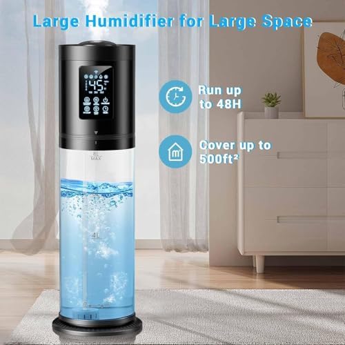 Humidifiers for Bedroom Large Room, 4 Levels Cool Mist Humidifier with Clear Tank, 7 Color Lights Essential Oil Diffuser with 16H Timer, Top Fill Humidifier for Home Plants Office - Image 6