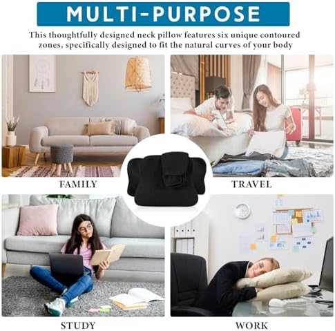 HunnmingRe Pillow Case for Cervical Neck, Black, Queen Size - Image 7