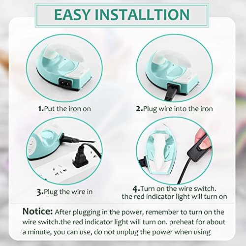 Honoson Mini Craft Iron with Charging Base Tiny,Mint Green - Image 3