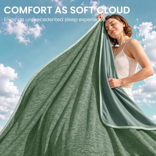 Topcee Cooling Blanket(90"x108"King Size) for Night Sweats Absorbs Heat to Keep Adults Cool on Warm Nights, Q-Max 0.5 Cooling Blankets for Hot Sleepers, Ultra-Cool Lightweight Blanket for Bed - Image 6