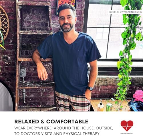 Inspired Comforts Unisex Post Surgery & Rehab V Neck Dual Access Snap Shirt - Image 4