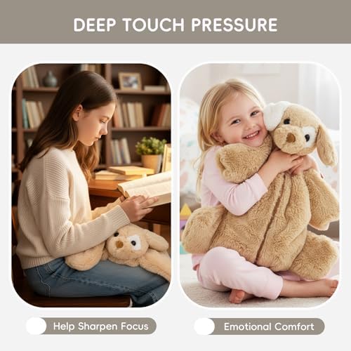L'AGRATY Weighted Lap Pad for Kids 7 lbs, Sensory Needs Weighted Stuffed Animals Lap Blanket Soft Plush Hugging Sensory for Kids Teen Adults Removable Washable Cover - Image 2
