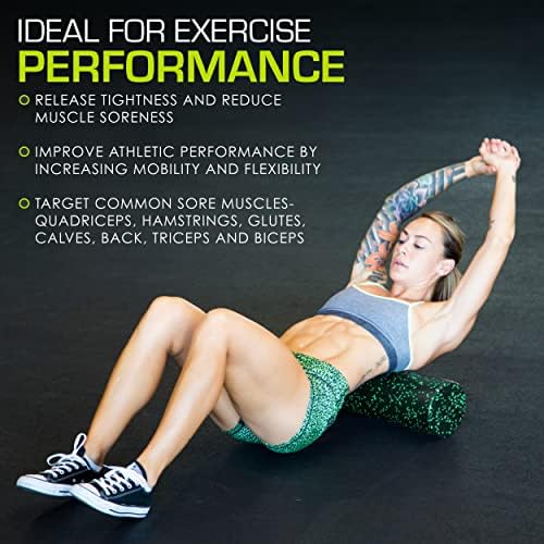 ProsourceFit High Density Foam Rollers 36 - inches long, Firm Full Body Athletic Massage Tool for Back Stretching, Yoga, Pilates, Post Workout Muscle Recuperation, Black/Green - Image 6