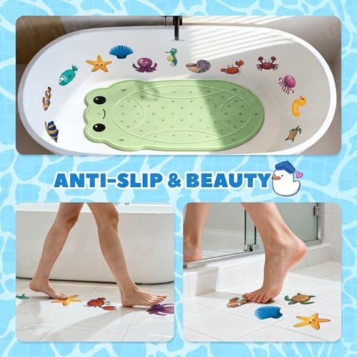 UNEEDE Kids Bathtub Mat Non Slip with 24PCS Bathtub Stickers for Toddlers - Image 5