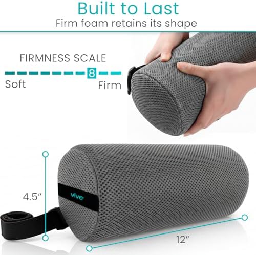 Vive Lumbar Roll Pillow for Lower Back Pain - Low Back Support Cushion - Image 6