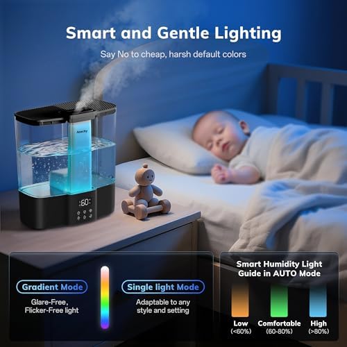 AEOCKY Geek-Level Ultrasonic Humidifier, 4L Top-Fill Cool Mist Diffuser - Image 6