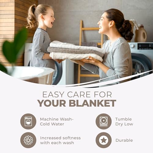 Superior Cotton Blanket Breathable All Season Comfy Bedding, Full/Queen, Khaki - Image 4