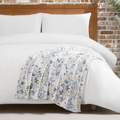 Lucky Brand Wildflower Purple Floral 50"x70" Cozy Plush Blanket - Premium Microfiber Throw for Luxurious Comfort and Style by LuckyBrand