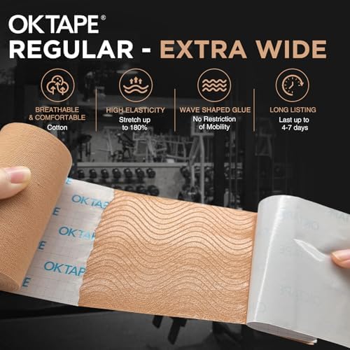 OK TAPE Extra Wide Kinesiology Tape, 4 Inch Wide Uncut Roll - Image 3