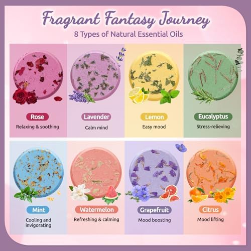 Shower Steamers Aromatherapy - 8 Pack Shower Bombs with Essential Oils, Gifts for Mom Wife, Birthday Gifts for Women Self Care Relaxation Home SPA Teacher Appreciation Gift - Image 3