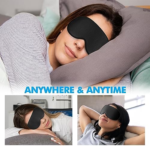 Sleep Mask for Men and Women, 3D Blackout Eye Mask for Side Sleepers, Ebony - Image 6