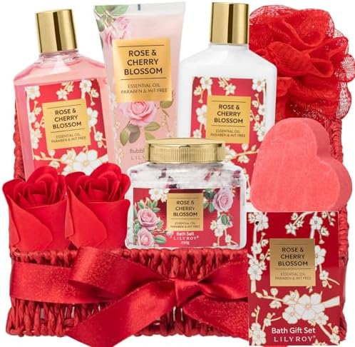 Spa Gifts for Mom, Birthday Gifts - 9 Pcs Bath Spa Gift Baskets for Women by LILYROY