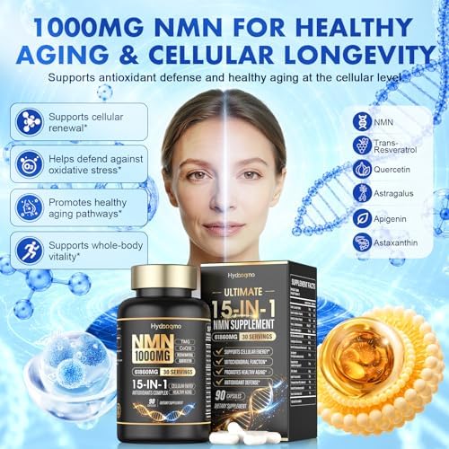 NMN Supplement 1000mg Per Serving with Resveratrol, TMG, Ubiquinol CoQ10, PQQ, Quercetin, Astragalus – NAD Resveratrol Supplement for Cellular Energy & Healthy Aging – NAD+ Supplement, 90 Count - Image 4
