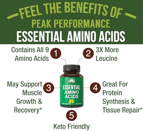 All 9 Essential Amino Acids Supplement. Capsules with 3X More Leucine - Image 2