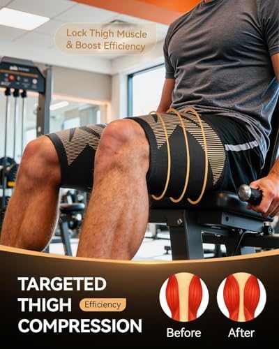 Copper-Infused Thigh Compression Sleeves 1 Pair Upgrade Medical-Grade - Image 2