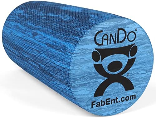 CanDo Premium Blue Marble EVA Foam Roller for Muscle Restoration, Massage Therapy, Sport Recovery and Physical Therapy 6" x 12" Round by CanDo