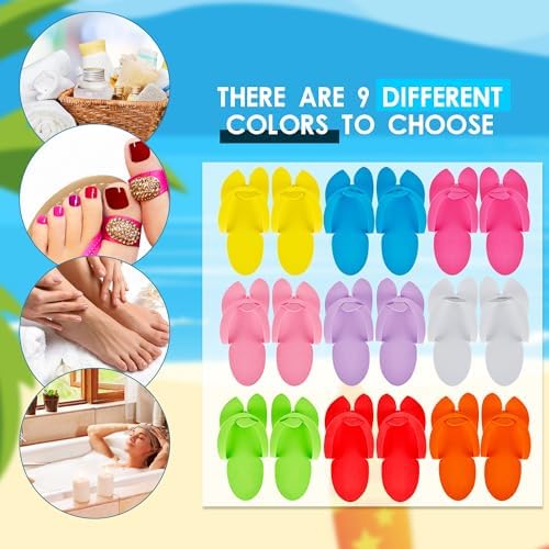 54 Pairs Disposable Pedicure Slippers Foam Disposable Flip Flops Anti Slip Multi Color Foldable Slippers Sandals for Guests Women Bath Nail Salon Spa - Image 5
