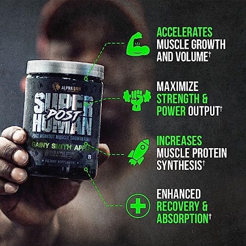 Alpha Lion Superhuman Post Workout Recovery, Muscle Builder Drink, Creatine Powder + More for Lean Muscle Growth, Strength & Volume, Supplement for Women & Men (25 Servings, Gainy Smith Apple) - Image 2