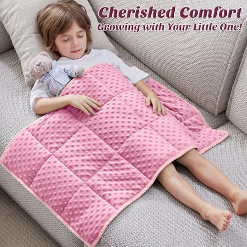 anfie Weighted Blanket(30"x40" 2lbs) Weighted Blanket Cooling Blanket for Resting,Throw Size Breathable Blanket with Premium Glass Bead(Pink) - Image 2