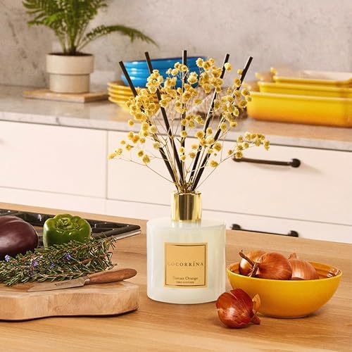 COCORRÍNA Reed Diffuser - Tuscan Orange 6.7 fl oz Reed Diffuser with Sticks, Home Bedrrom Bathroom Shelf Decor - Image 5