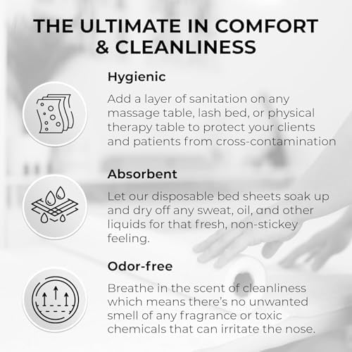 Disposable Massage Bed Cover - Non-woven Disposable Material - Ideal for Spa, Massage Table, Tattoo, Waxing Table - No Crinkle Table Sheets - 31.5 x 71 Inches (30 Sheets Per Roll) - Image 4