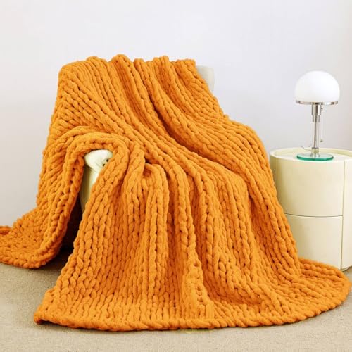 Chunky Knit Blanket Throw for Couch, 51"x63" Chunky Yarn Knitted Blankets by Admitrack