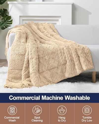 Ultra Soft Sherpa Weighted Blanket for Adults, 60"x80" 15lbs Heavy Blankets - Image 5