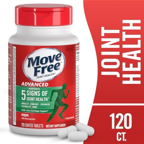 Move Free Advanced Plus MSM Coated Tablets, Joint Health Supplement with Glucosamine and Chondroitin, 120 Count, Pack of 2 - Image 2