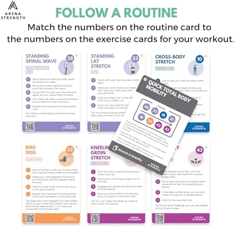 Arena Strength Workout Cards - Instructional Fitness Deck for Booty Band Workouts, Beginner Fitness Guide for Resistance Band Training Exercises at Home. Includes Workout Routines. - Image 7