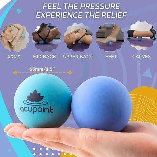 Acupoint Physical Massage Therapy Ball Set - Ideal for Yoga, Deep Tissue Massage, Trigger Point Therapy and Myofascial Release Physical Therapy Equipment - Image 4