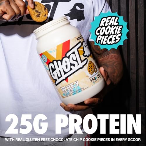 GHOST Whey Protein Powder, Chocolate Chip Cookies - 2.2LB, 25G of Protein - Image 3