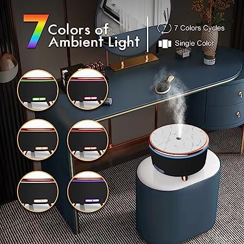 Diffusers for Essential Oils Large Room, 500ml Aromatherapy Diffuser Cool Mist Humidifier with Remote Control,7 Colors Lights & 4 Mist Mode Waterless Auto Off for Women Office Home - Image 3