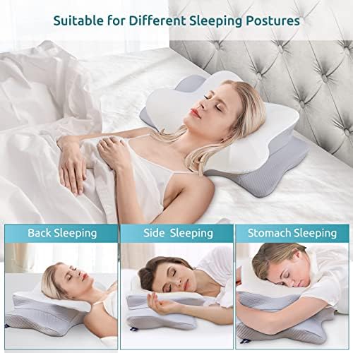 DONAMA Cervical Pillow for Neck and Shoulder Pain Relief, Cooling Contour Memory Foam Pillow, Dual-Height Ergonomic Neck Support Pillow for Side Back Stomach Sleepers with Removable Pillowcase - Image 6