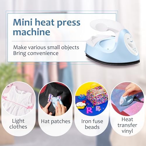 Honoson Mini Craft Iron with Charging Base Tiny,Light Blue - Image 6