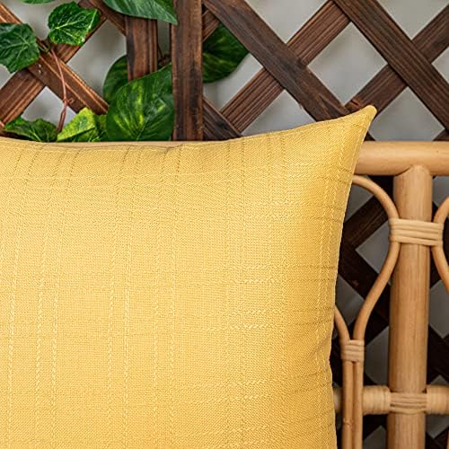 Kevin Textile Outdoor Waterproof 22”x22” Pillow Covers 2 Pack, Yellow - Image 4