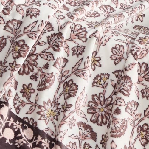 Lucky Brand 50" x 70" Plush Throw Blanket, Floral Cocoa Brown Blanket for Sofa or Bed - Image 5