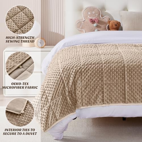 anfie Weighted Blanket(30"x40" 2lbs) Weighted Blanket Cooling Blanket for Resting,Throw Size Breathable Blanket with Premium Glass Bead(Khakil) - Image 5